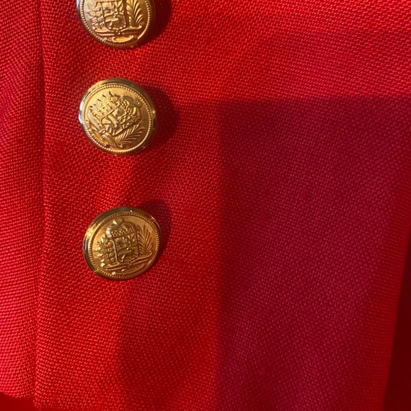 TALBOTS VINT90s CHERRY RED LINED DOUBLE BUTTON BLAZER - cherry red size 12womens - Picture 12 of 15